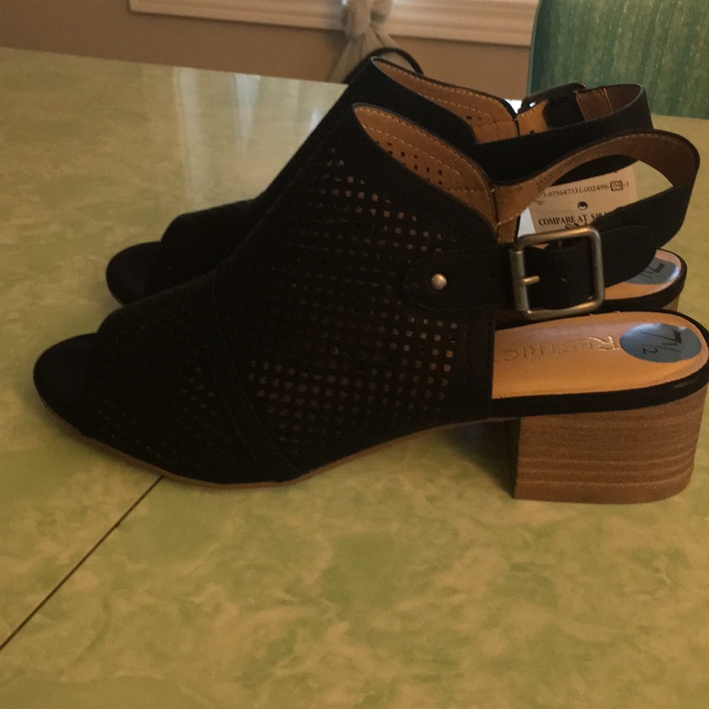 Restricted Black Helena Slingback Sandals